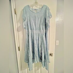 Torrid Blue Lace Midi Handkerchief Dress - 3